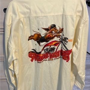 VTG Sturgis Motorcycle Bike Week 2006 Cotton Cut Off Vest Button Shirt  2XLSkull